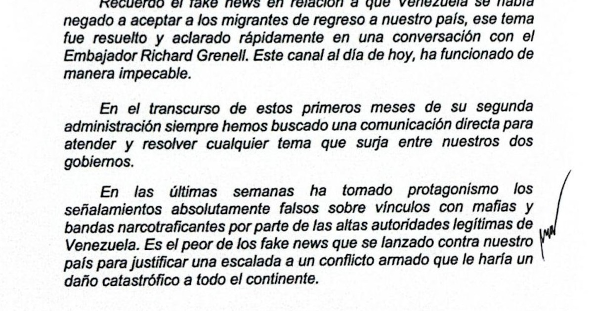 Carta de Maduro a Trump: Negación de vínculos con narcotráfico y propuesta de diálogo.