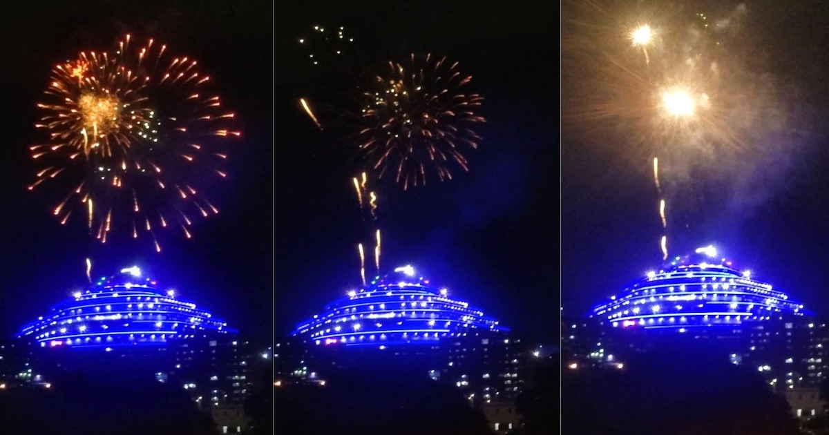 Maduro Lanza Fuegos Artificiales en El Helicoide, Centro de Torturas, Para Celebrar la Navidad
